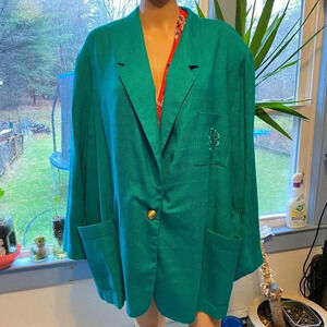 Vintage Danielle B 3 Pockets 1 Button Blazer Women Size 2X